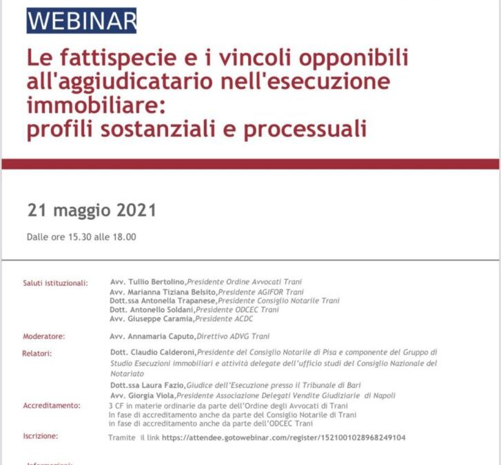 Webinar 21 maggio – ADVG Trani
